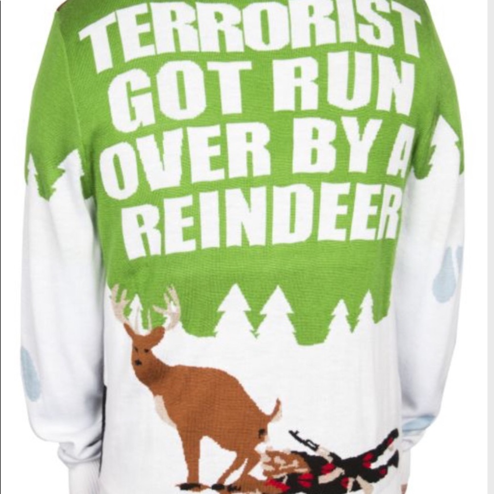 Ugly Christmas Sweater “Dead Terrorist” MSRP $69